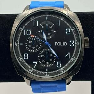 Blue & Black Folio Men’s Watch